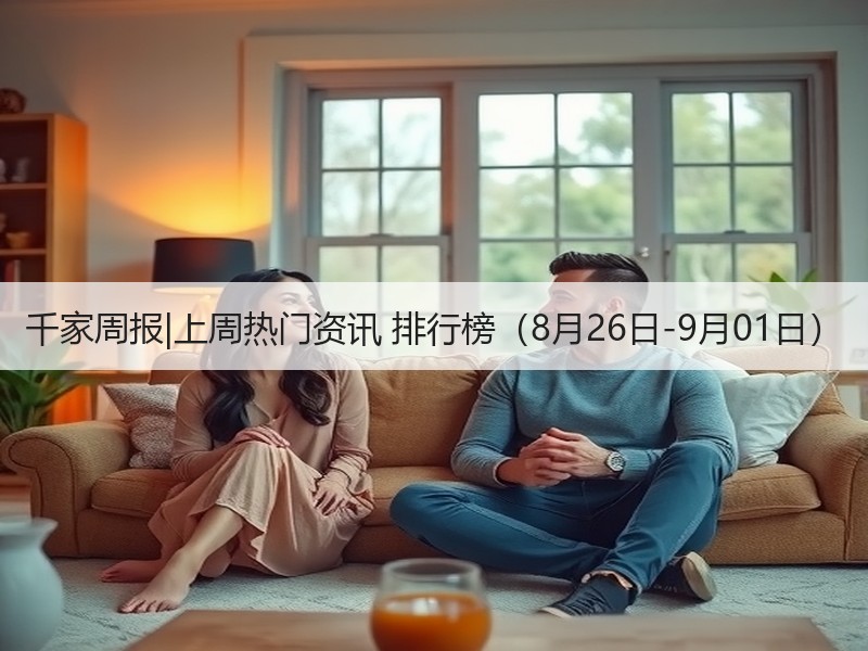 千家周报|上周热门资讯 排行榜（8月26日-9月01日）