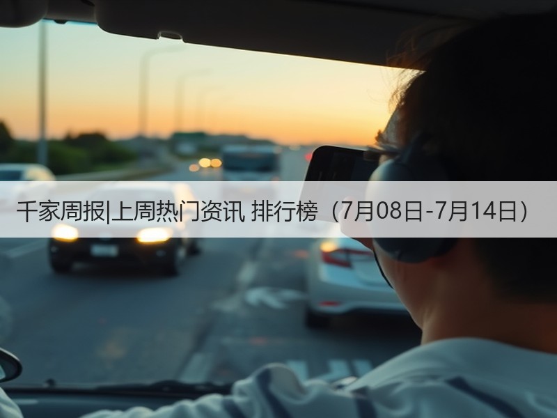 千家周报|上周热门资讯 排行榜（7月08日-7月14日）