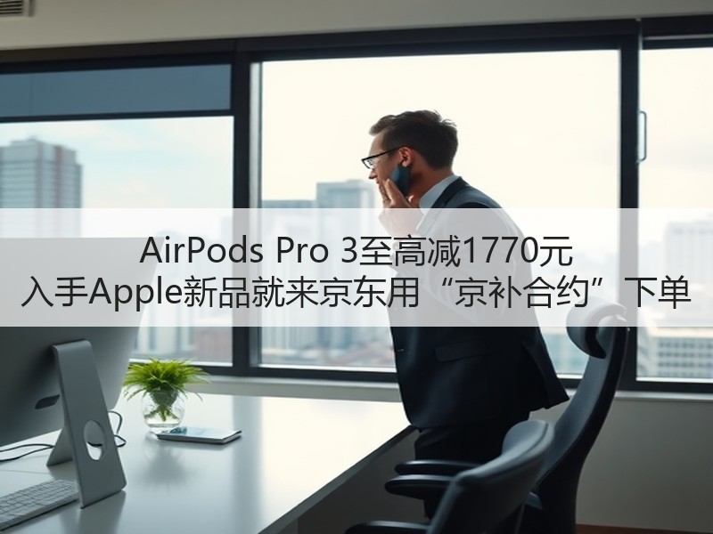 AirPods Pro 3至高减1770元 入手Apple新品就来京东用“京补合约”下单