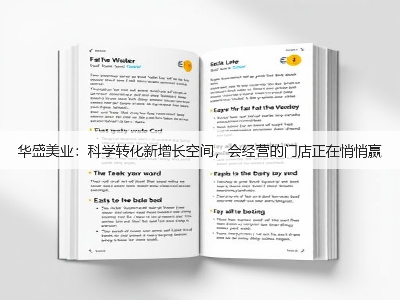 华盛美业：科学转化新增长空间，会经营的门店正在悄悄赢