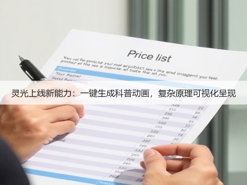 灵光上线新能力：一键生成科普动画，复杂原理可视化呈现