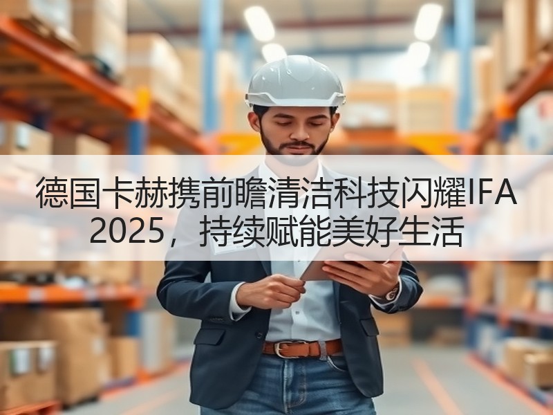 德国卡赫携前瞻清洁科技闪耀IFA 2025，持续赋能美好生活