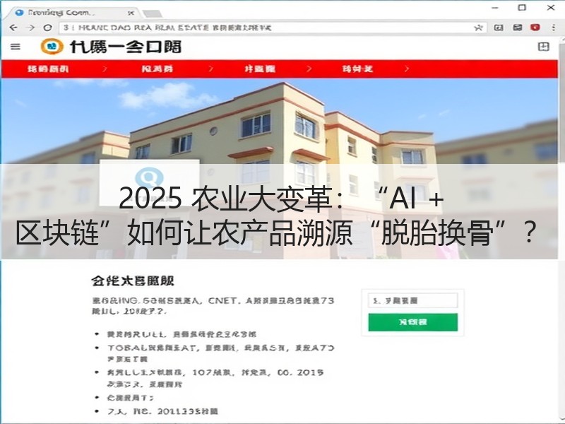 2025 农业大变革：“AI + 区块链”如何让农产品溯源“脱胎换骨”？