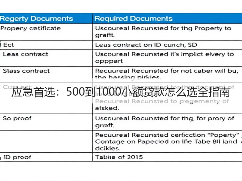 应急首选：500到1000小额贷款怎么选全指南