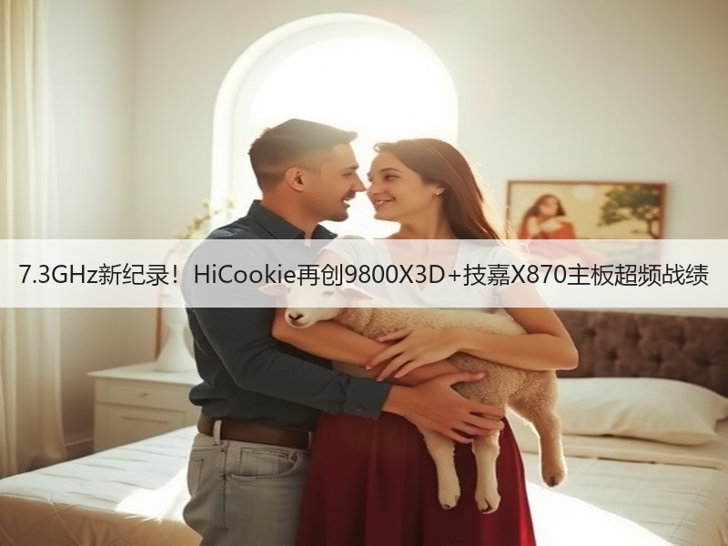 7.3GHz新纪录！HiCookie再创9800X3D+技嘉X870主板超频战绩