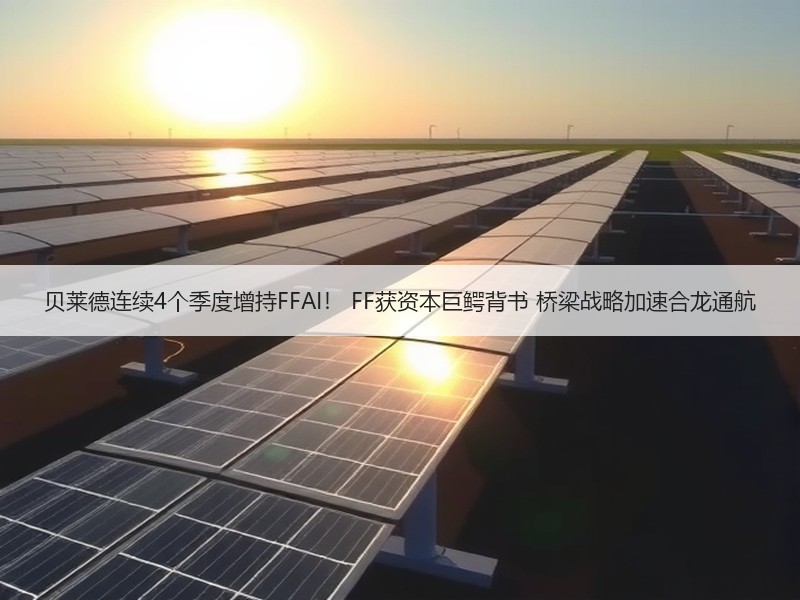 贝莱德连续4个季度增持FFAI！ FF获资本巨鳄背书 桥梁战略加速合龙通航