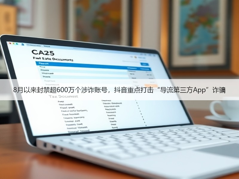 8月以来封禁超600万个涉诈账号，抖音重点打击“导流第三方App”诈骗