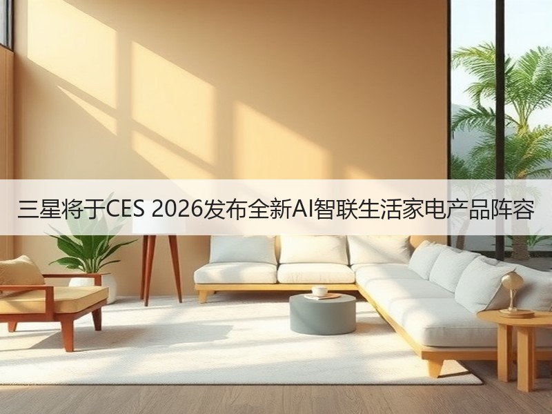 三星将于CES 2026发布全新AI智联生活家电产品阵容