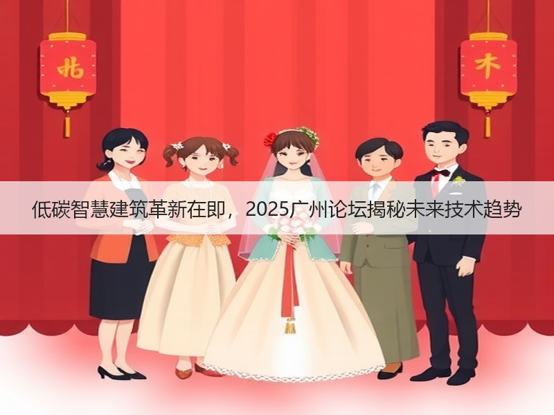 低碳智慧建筑革新在即，2025广州论坛揭秘未来技术趋势