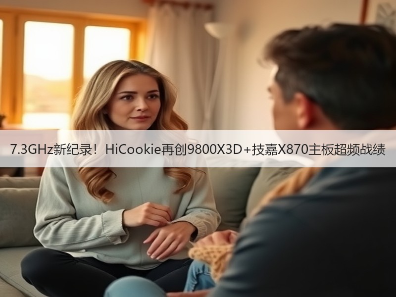 7.3GHz新纪录！HiCookie再创9800X3D+技嘉X870主板超频战绩