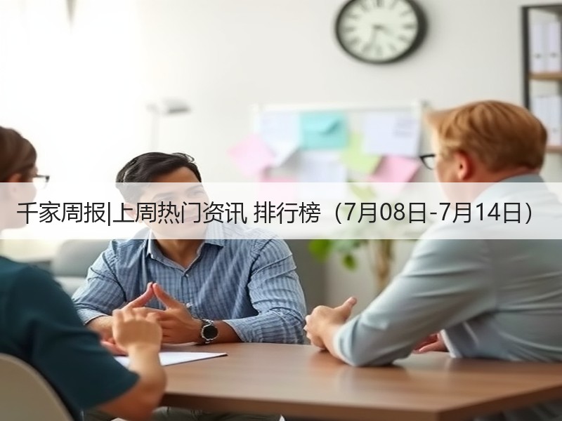 千家周报|上周热门资讯 排行榜（7月08日-7月14日）