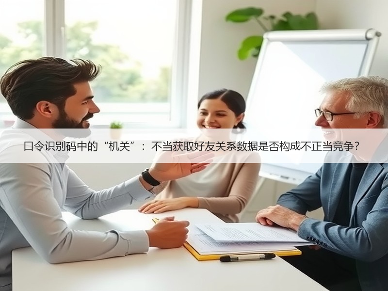 口令识别码中的“机关”：不当获取好友关系数据是否构成不正当竞争？