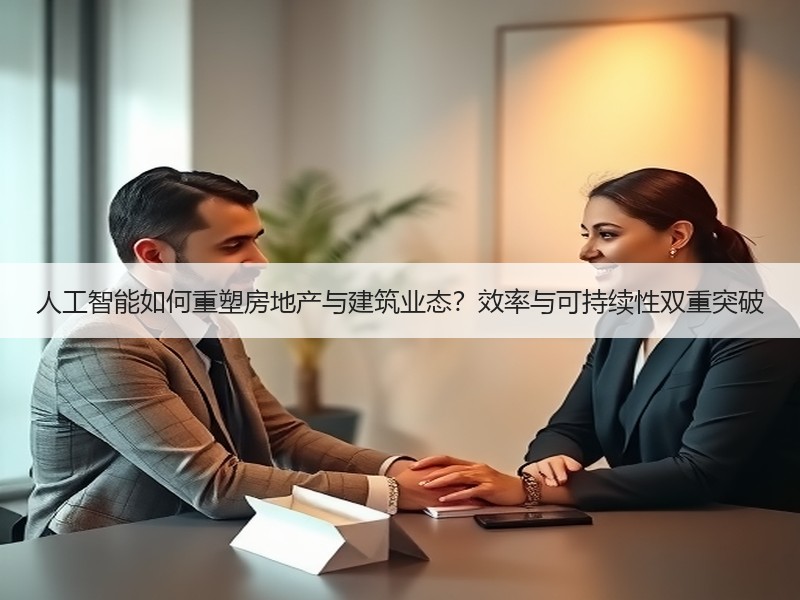 人工智能如何重塑房地产与建筑业态？效率与可持续性双重突破