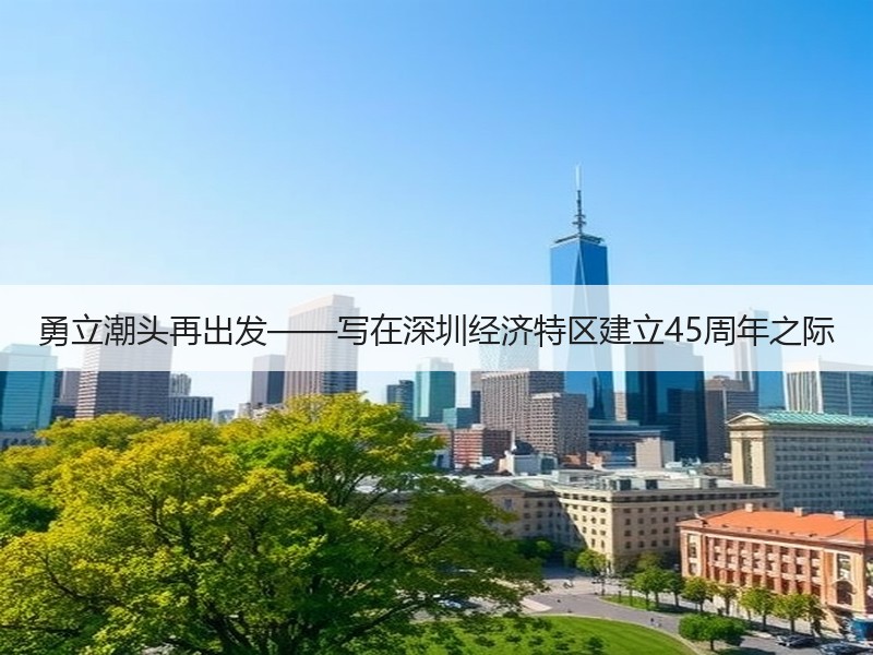 勇立潮头再出发——写在深圳经济特区建立45周年之际