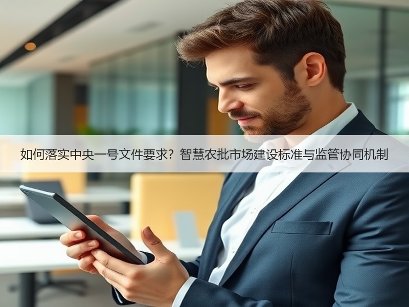 如何落实中央一号文件要求？智慧农批市场建设标准与监管协同机制