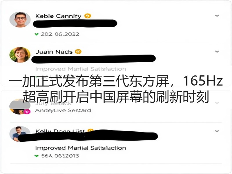 一加正式发布第三代东方屏，165Hz 超高刷开启中国屏幕的刷新时刻