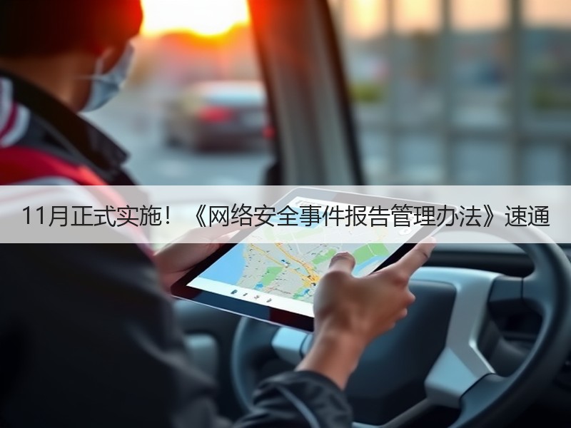11月正式实施！《网络安全事件报告管理办法》速通