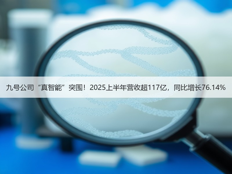 九号公司“真智能”突围！2025上半年营收超117亿，同比增长76.14%