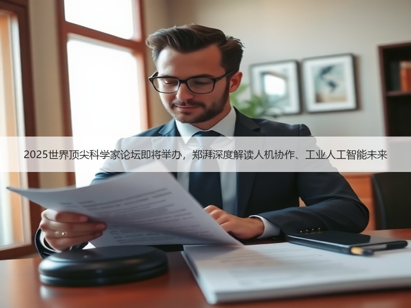 2025世界顶尖科学家论坛即将举办，郑湃深度解读人机协作、工业人工智能未来