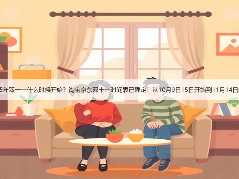 2025年双十一什么时候开始？淘宝京东双十一时间表已确定：从10月9日15日开始到11月14日结束