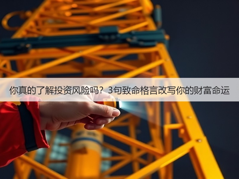 你真的了解投资风险吗？3句致命格言改写你的财富命运